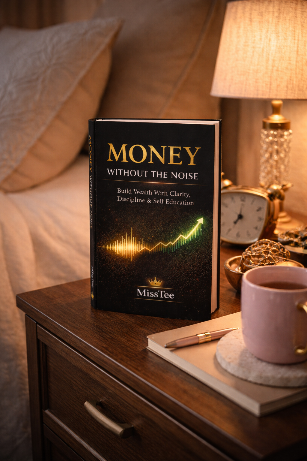 Cover of Money Without the Noise book focusing on financial freedom and quiet wealth for women and creatives