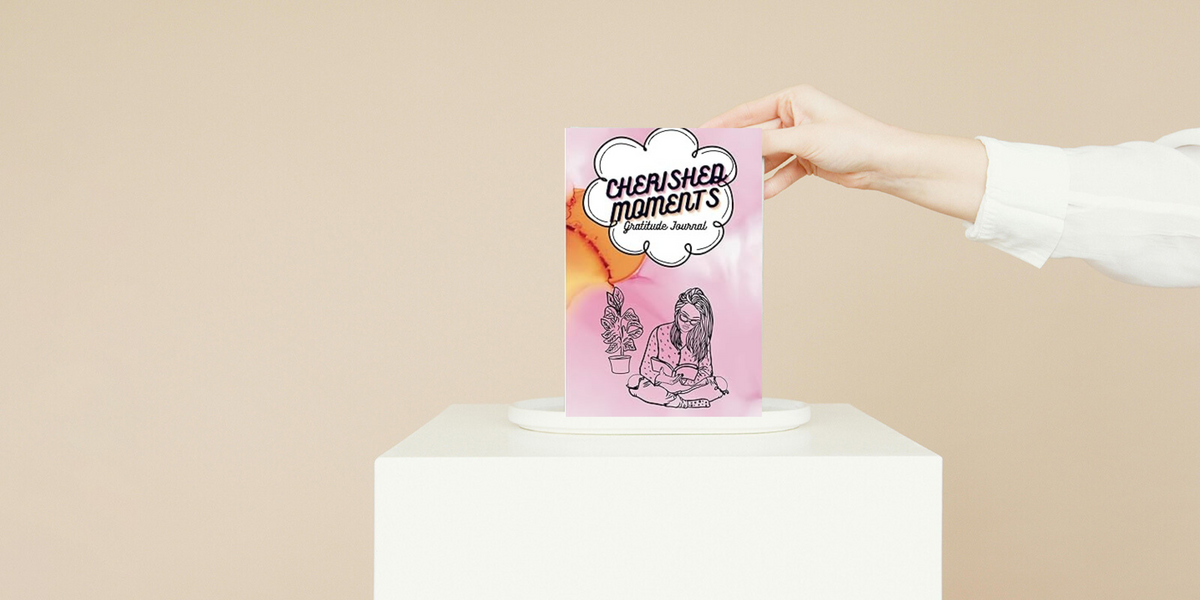 Cherished Moments Gratitude Journal for teens with prompts, affirmations, puzzles, and colouring pages