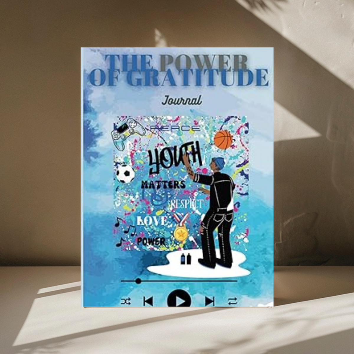 The Power Of Gratitude Journal for teens promoting happiness mindfulness with daily gratitude prompts, affirmations, puzzles, and coloring pages